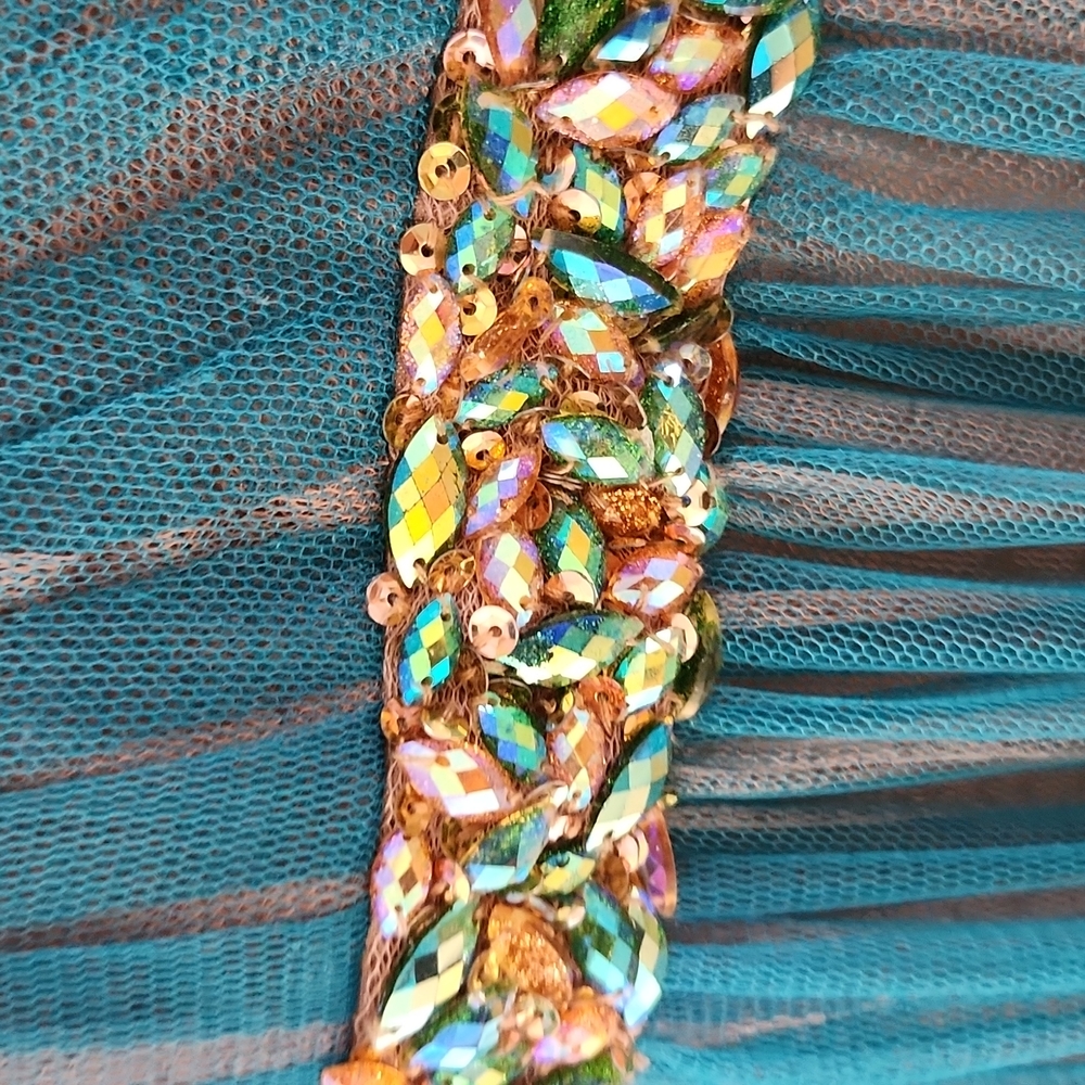 Cache Sheer Overlay Beaded Accent Prom Dress READ - Picture 3 of 16